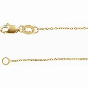 10K White 1 mm Diamond-Cut Cable 16" Chain