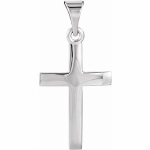 14K Rose 23x15.9 mm Cross Pendant