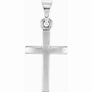 14K Rose 23x15.9 mm Cross Pendant