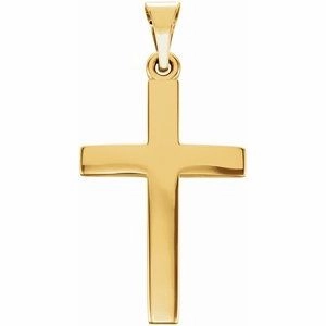14K Rose 23x15.9 mm Cross Pendant