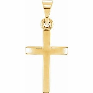14K Rose 23x15.9 mm Cross Pendant