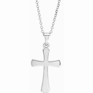 14K Rose Cross 18" Necklace