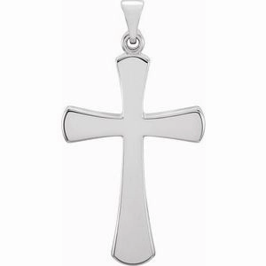 14K Rose Cross Pendant