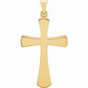 14K Rose Cross Pendant