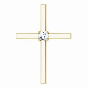 14K White .15 CT Natural Diamond Pendant