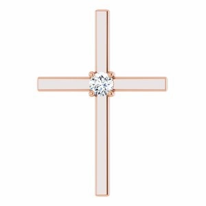 14K White .15 CT Natural Diamond Pendant