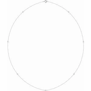 14K White 1/4 CTW Natural Diamond 7-Station 24" Necklace