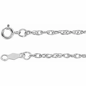 14K White 1.5 mm Rope 16" Chain