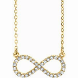 14K White 1/6 CTW Natural Diamond Infinity 17" Necklace