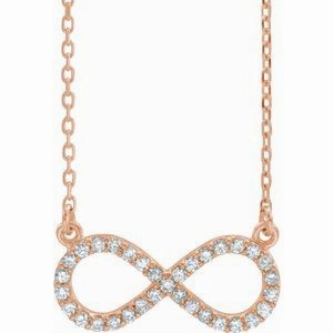 14K White 1/6 CTW Natural Diamond Infinity 17" Necklace