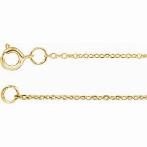 14K White 1 mm Adjustable Diamond-Cut Cable 16-18" Chain