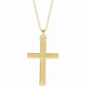 14K White Cross 18" Necklace