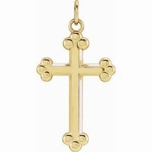 14K White Cross Pendant
