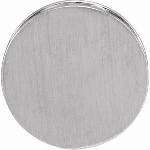 14K White Engravable Disc Pendant