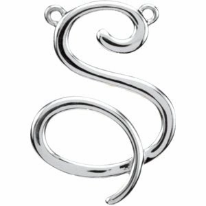 14K White Script Initial D Necklace Center