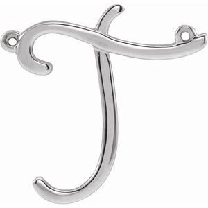 14K White Script Initial D Necklace Center