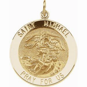 14K Yellow 18 mm St. Michael Medal