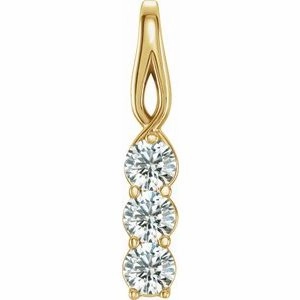 14K Yellow 1/3 CTW Natural Diamond Three-Stone Pendant