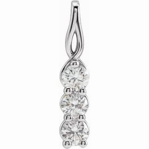 14K Yellow 1/3 CTW Natural Diamond Three-Stone Pendant