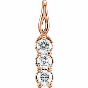 14K Yellow 1/3 CTW Natural Diamond Three-Stone Pendant