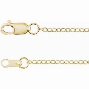 14K Yellow 1.3 mm Adjustable Cable 16-18" Chain