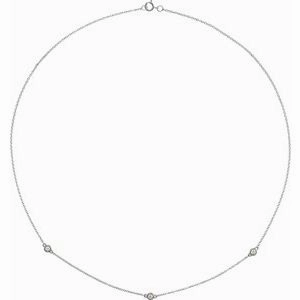 14K Yellow 1/4 CTW Natural Diamond 7-Station 24" Necklace