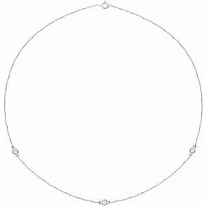 14K Yellow 1/4 CTW Natural Diamond 7-Station 24" Necklace