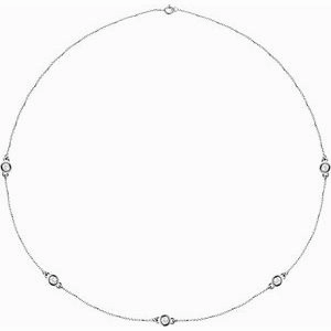 14K Yellow 1/4 CTW Natural Diamond 7-Station 24" Necklace