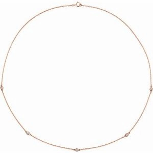 14K Yellow 1/5 CTW Lab-Grown Diamond 3-Station 18" Necklace