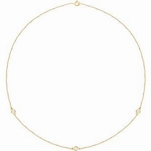 14K Yellow 1/5 CTW Lab-Grown Diamond 3-Station 18" Necklace
