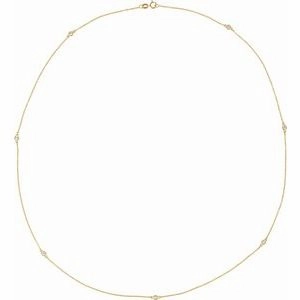 14K Yellow 1/5 CTW Lab-Grown Diamond 3-Station 18" Necklace