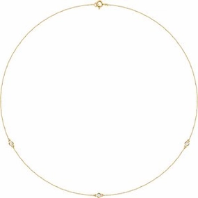14K Yellow 1/5 CTW Lab-Grown Diamond 3-Station 18" Necklace