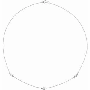 14K Yellow 1/5 CTW Lab-Grown Diamond 3-Station 18" Necklace