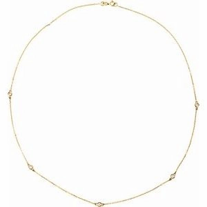 14K Yellow 1/5 CTW Lab-Grown Diamond 3-Station 18" Necklace