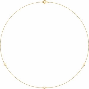 14K Yellow 1/5 CTW Lab-Grown Diamond 3-Station 18" Necklace