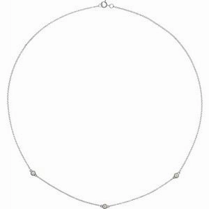 14K Yellow 1/5 CTW Lab-Grown Diamond 3-Station 18" Necklace