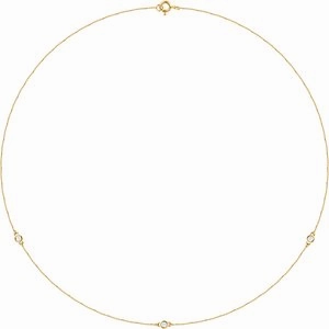 14K Yellow 1/5 CTW Lab-Grown Diamond 3-Station 18" Necklace