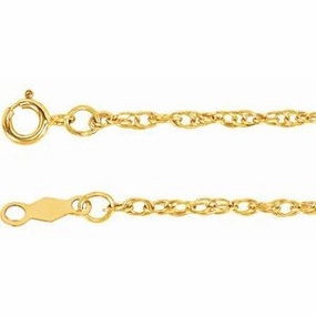 14K Yellow 1.5 mm Rope 16" Chain