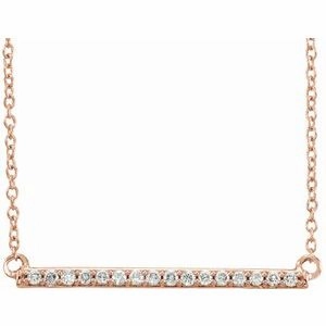 14K Yellow 1/6 CTW Natural Diamond Bar 16-18" Necklace