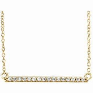 14K Yellow 1/6 CTW Natural Diamond Bar 16-18" Necklace