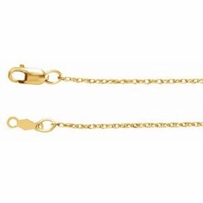 14K Yellow 1 mm Rope 20" Chain