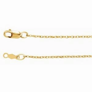 14K Yellow 1 mm Rope 20" Chain