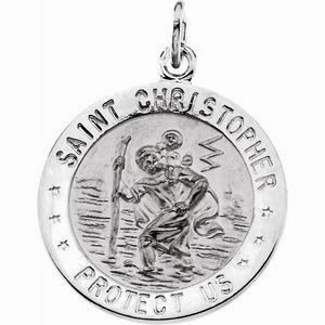 14K Yellow 25 mm St. Christopher Medal