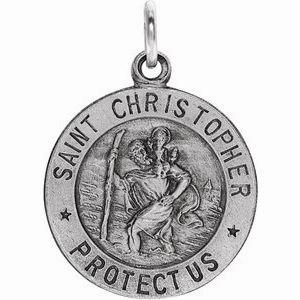 14K Yellow 25 mm St. Christopher Medal