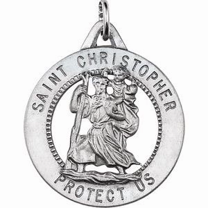 14K Yellow 25 mm St. Christopher Medal