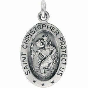 14K Yellow 25x18 mm Oval St. Christopher Medal
