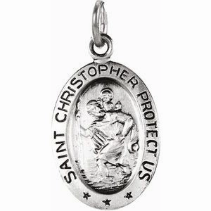 14K Yellow 25x18 mm Oval St. Christopher Medal
