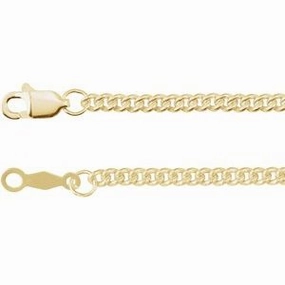 14K Yellow 2.25 mm Curb 16" Chain