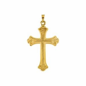 14K Yellow Cross Pendant