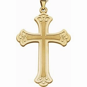14K Yellow Cross Pendant